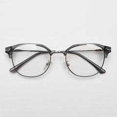 Miguel Vintage Browline Eyeglasses Frame Browline Frames Southood Grey Silver 