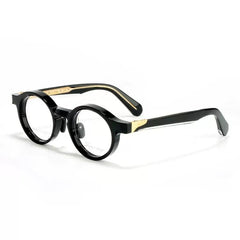 Miles Retro Acetate Glasses Frame Round Frames Southood Black 
