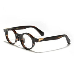 Miles Retro Acetate Glasses Frame Round Frames Southood Leopard 
