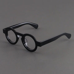 Milo Retro Round Acetate Glasses Frame Round Frames Southood Black 
