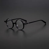 Milo Retro Round Acetate Glasses Frame Round Frames Southood Black 