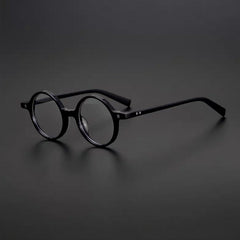 Milo Retro Round Acetate Glasses Frame Round Frames Southood Black 