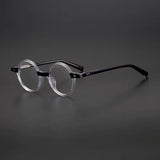 Milo Retro Round Acetate Glasses Frame Round Frames Southood Clear Black 