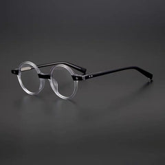 Milo Retro Round Acetate Glasses Frame Round Frames Southood Clear Black 