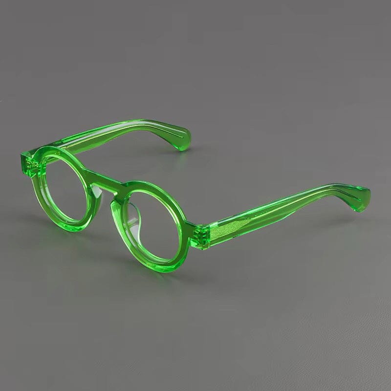 Milo Retro Round Acetate Glasses Frame Round Frames Southood Green 