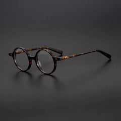 Milo Retro Round Acetate Glasses Frame Round Frames Southood Leopard 