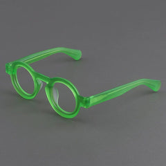 Milo Retro Round Acetate Glasses Frame Round Frames Southood Matte Green 