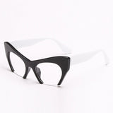 Monica Fashion Cat Eye Glasses Frame Cat Eye Frames Southood Black white 