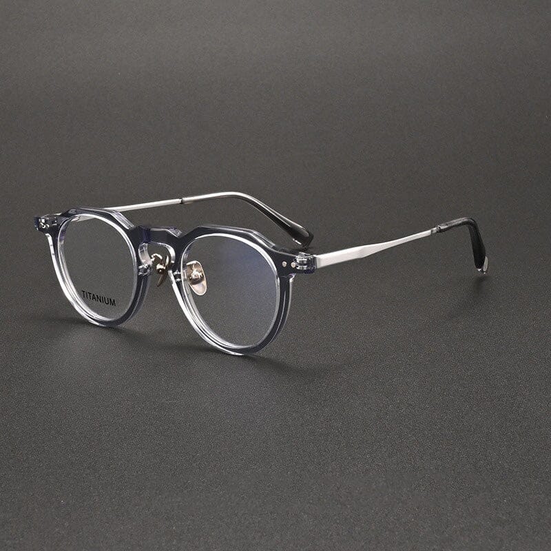 Monk Acetate Titanium Glasses Frame Oval Frames Southood Clear Gray Blue 