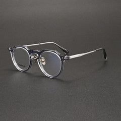 Monk Acetate Titanium Glasses Frame Oval Frames Southood Clear Gray Blue 