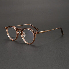 Monk Acetate Titanium Glasses Frame Oval Frames Southood Clear Tea 