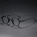 Monroe Titanium Round Glasses Frame Round Frames Southood Black-polygon 