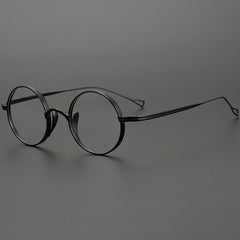 Monroe Titanium Round Glasses Frame Round Frames Southood Black-round 