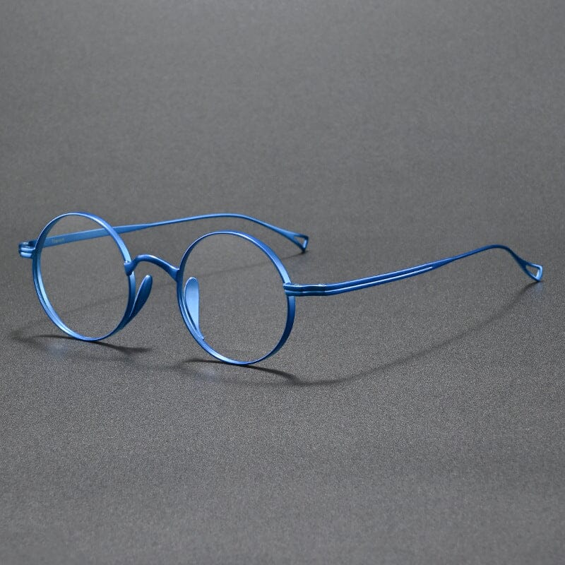 Monroe Titanium Round Glasses Frame Round Frames Southood Blue-round 