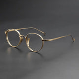 Monroe Titanium Round Glasses Frame Round Frames Southood Gold-oval 