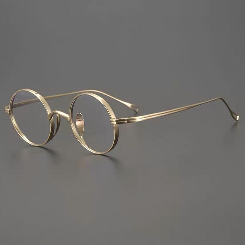 Monroe Titanium Round Glasses Frame Round Frames Southood Gold-round 
