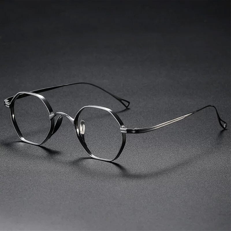 Monroe Titanium Round Glasses Frame Round Frames Southood Silver-polygon 