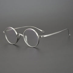 Round titanium eyeglass frames top