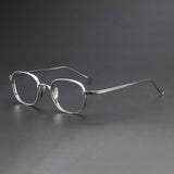 Monroe Titanium Round Glasses Frame Round Frames Southood Silver-square 