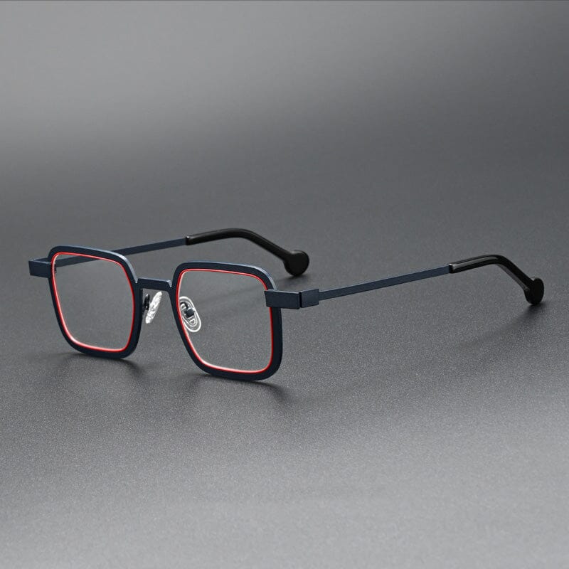 Montes Vintage Alloy Eyeglasses Frame Rectangle Frames Southood Dark Blue Red 