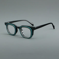 Moor Personalized Designer Acetate Eyeglasses Frame Rectangle Frames Southood Black Blue 