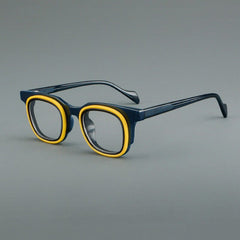 Moor Personalized Designer Acetate Eyeglasses Frame Rectangle Frames Southood Black Yellow 