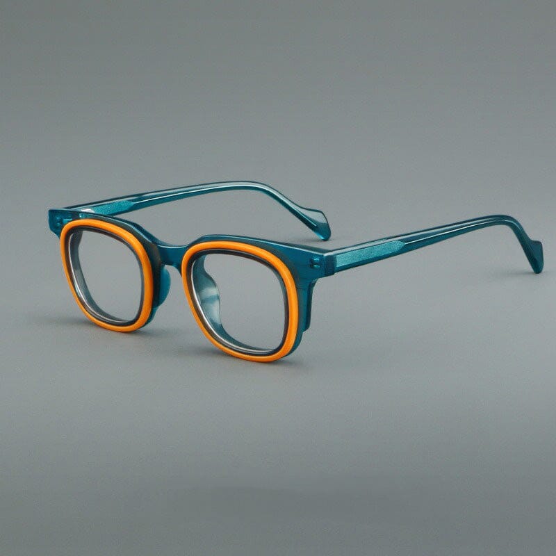Moor Personalized Designer Acetate Eyeglasses Frame Rectangle Frames Southood Blue Orange 