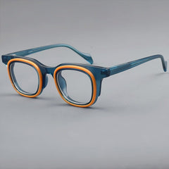 Moor Personalized Designer Acetate Eyeglasses Frame Rectangle Frames Southood Blue Orange 