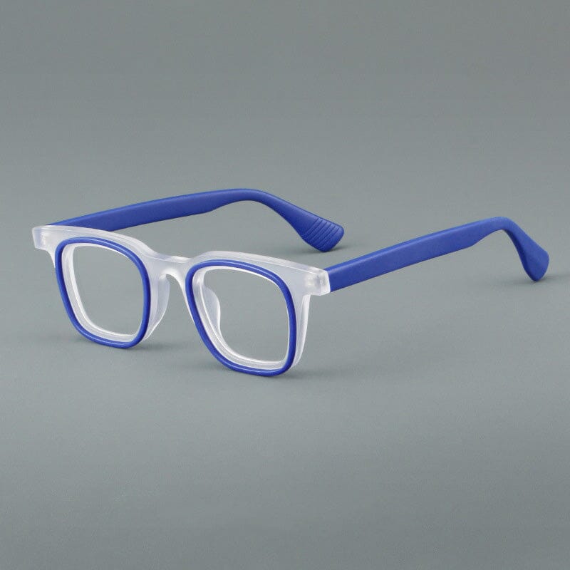 Moore Personalized Designer Acetate Eyeglasses Frame Rectangle Frames Southood Blue 