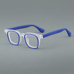 Moore Personalized Designer Acetate Eyeglasses Frame Rectangle Frames Southood Blue 