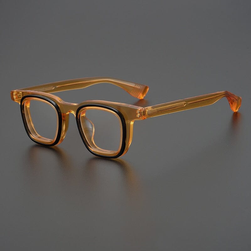Moore Personalized Designer Acetate Eyeglasses Frame Rectangle Frames Southood Orange 
