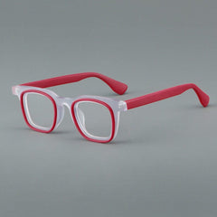 Moore Personalized Designer Acetate Eyeglasses Frame Rectangle Frames Southood Red 