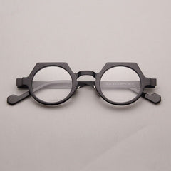 Mor Retro Acetate Glasses Frame Round Frames Southood Black 