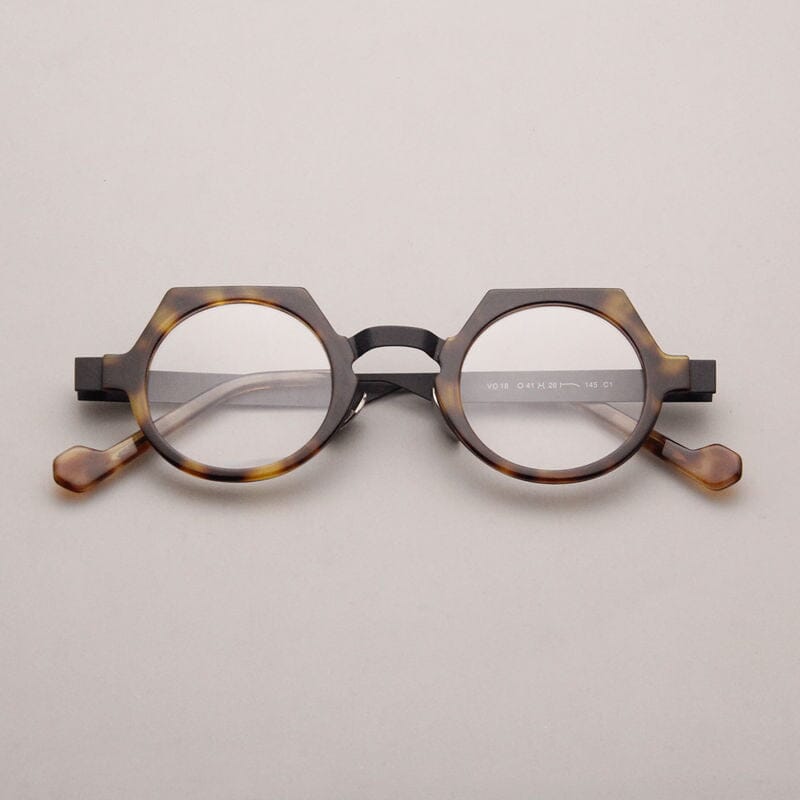 Mor Retro Acetate Glasses Frame Round Frames Southood Leopard 