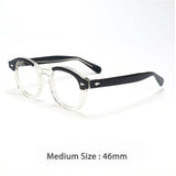 Mort Retro Round Optical Glasses Frame Round Frames Southood Black-Clear46mm 