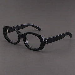 Mull Vintage Acetate Glasses Frame Oval Frames Southood Black 