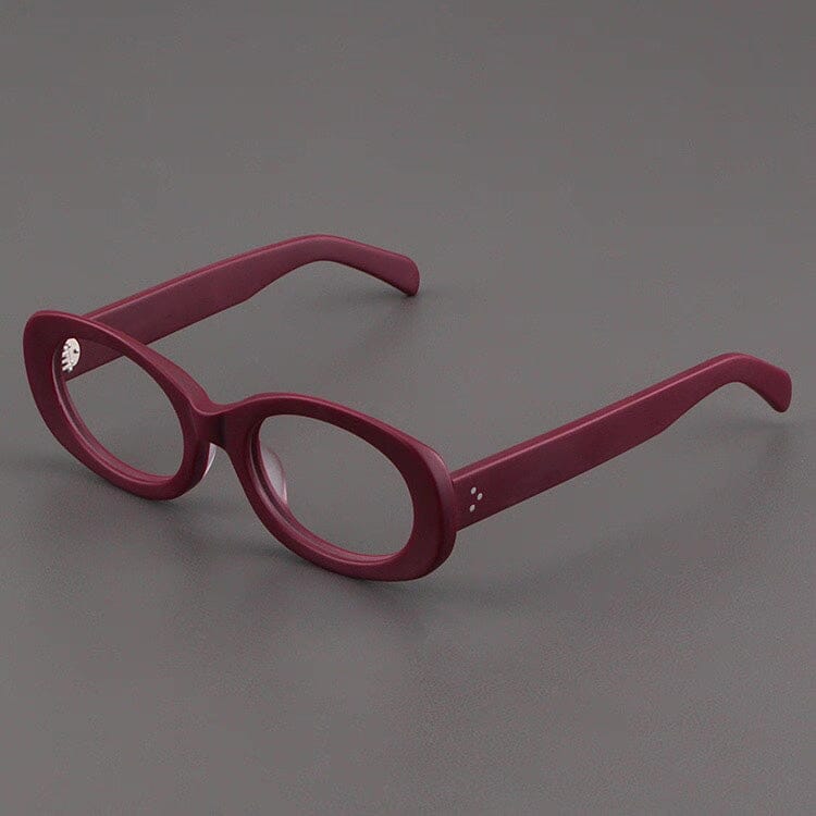 Mull Vintage Acetate Glasses Frame Oval Frames Southood Matte Red 