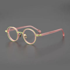 Myles Titanium Acetate Round Glasses Frame Round Frames Southood Yellow Pink 