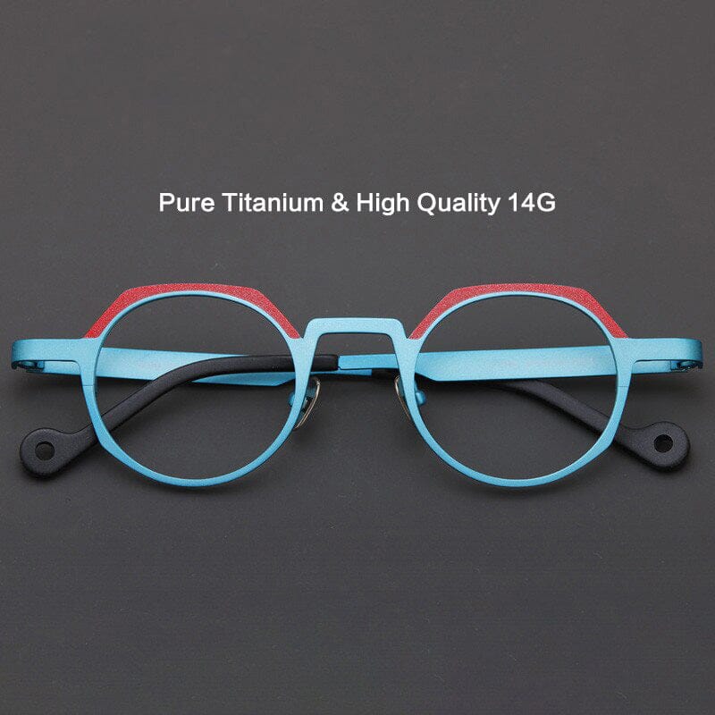 Mytes Round Pure Titanium Glasses Frame Round Frames Southood C4Blue 