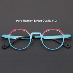 Mytes Round Pure Titanium Glasses Frame Round Frames Southood C4Blue 
