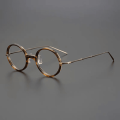Namiyo Vintage Titanium Round Eyeglasses Frame Round Frames Southood Flower 