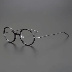 Namiyo Vintage Titanium Round Eyeglasses Frame Round Frames Southood Stripe 