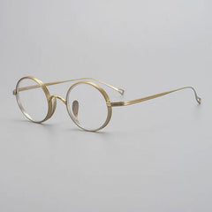 Naoko Ultralight Titanium Round Glasses Frame Round Frames Southood Gold Silver 