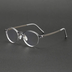 Nawab Vintage TR90 Eyeglasses Frame Oval Frames Southood Clear Gray 