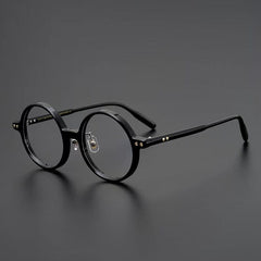 Nedaa Hand Craft Retro Tortoise Round Glasses Frame Round Frames Southood Black 