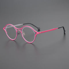 Newman Vintage Titanium Glasses Frame Geometric Frames Southood Pink 