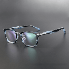 Newt Vintage Acetate Titanium Glasses Frame Rectangle Frames Southood Blue Silver 