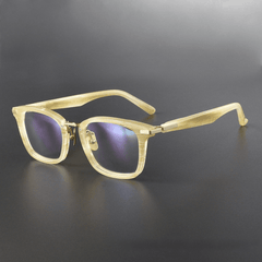 Newt Vintage Acetate Titanium Glasses Frame Rectangle Frames Southood Gold 