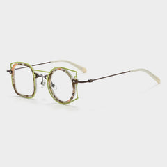 Nico Colorful Titanium Glasses Frame Geometric Frames Southood Green White 
