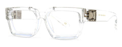 Nicola Designer Blue White Eyeglasses Frame Rectangle Frames Southood Clear silver 